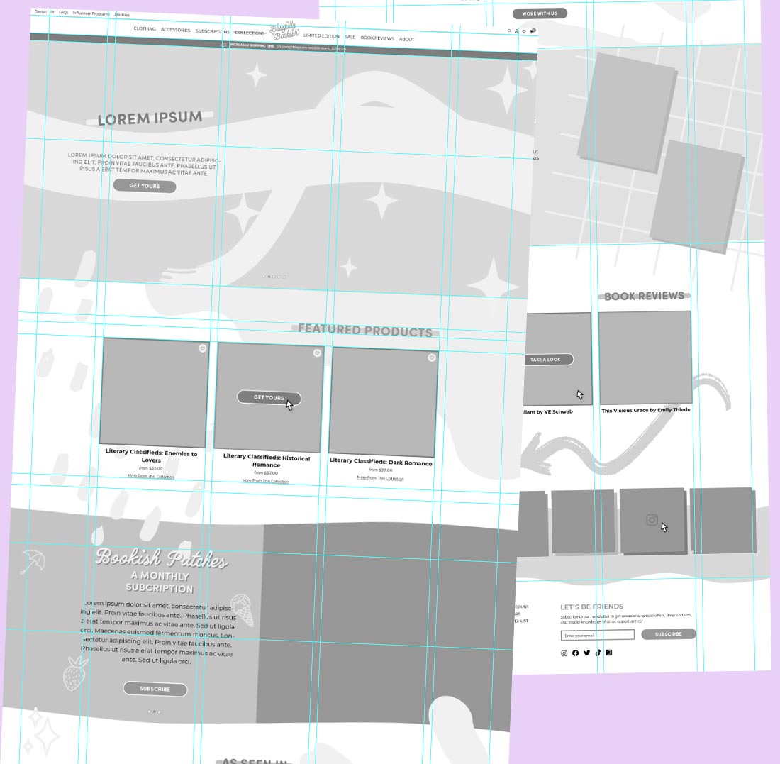 Blissfully Bookish Wireframe
